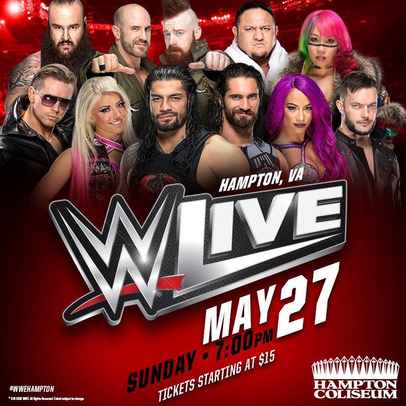 **CLOSED Ticket Giveaway WWE LIVE Hampton Coliseum Ask Naoma